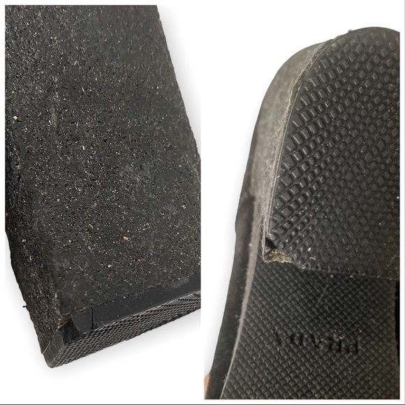 Prada Black Suede leather Chucker Boots, Platform Crepe Heel, Size 38.5 EU - Picture 9 of 10